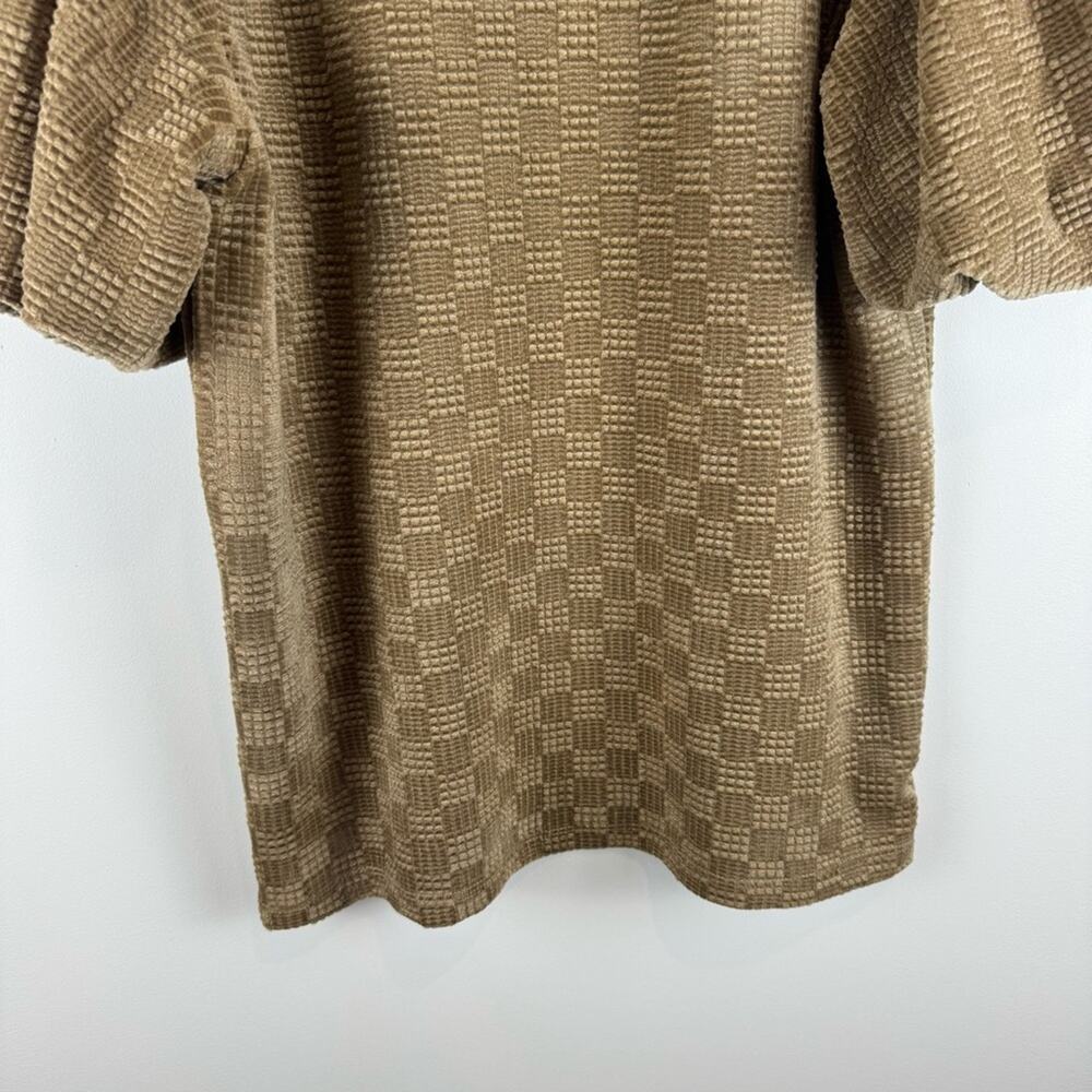 Annie wear Textured Tan Knit Puffed Sleeved Top ~ M - Picture 8 of 13